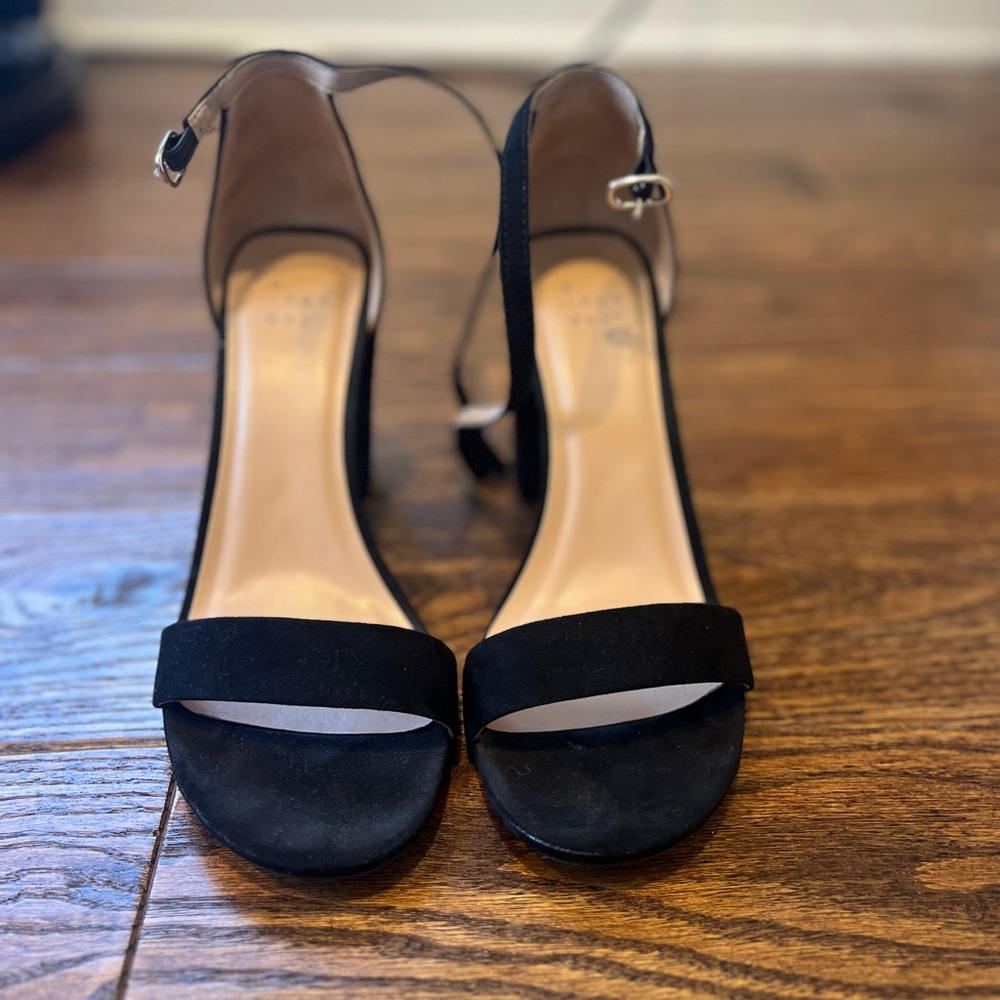 a new day Black Ankle Strap Heels